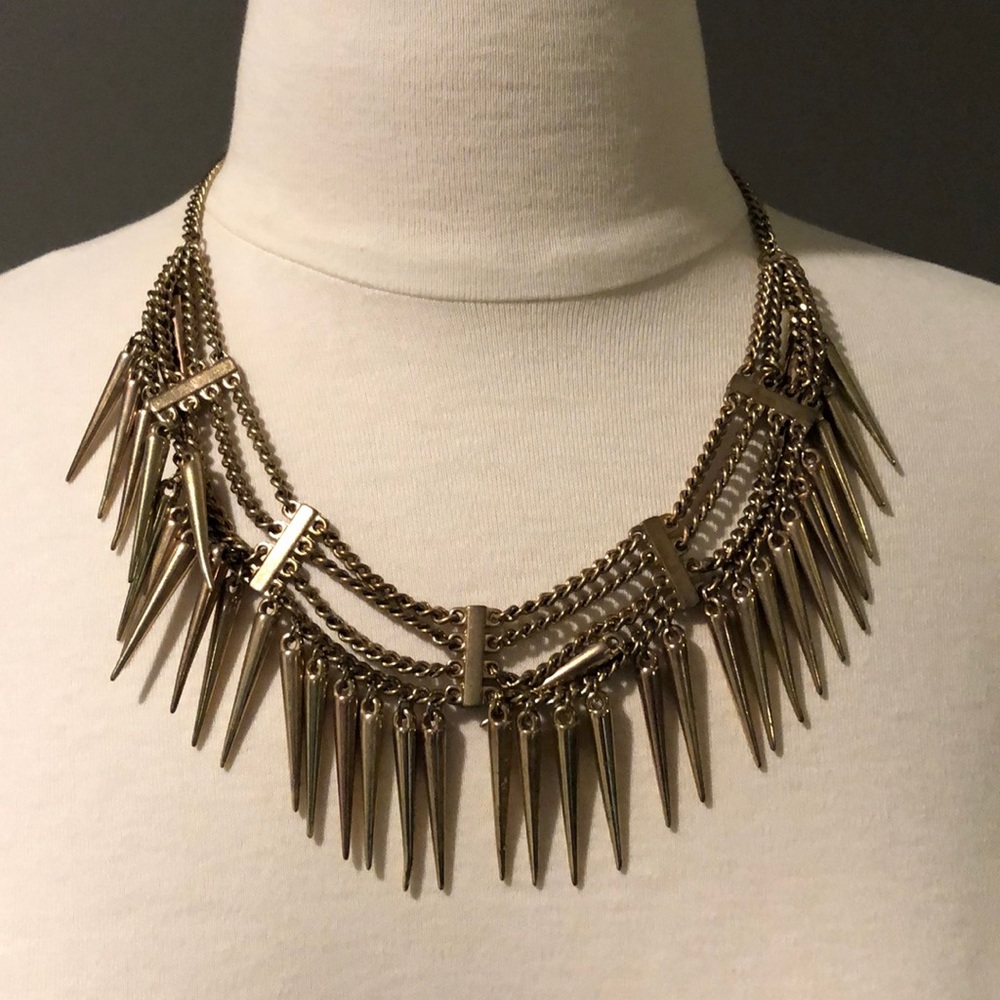 Gold spike necklace